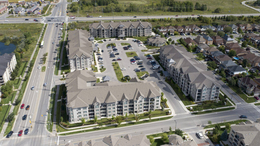 Courtyards on Main - Aerial Drone shot by Sutherland Development Group